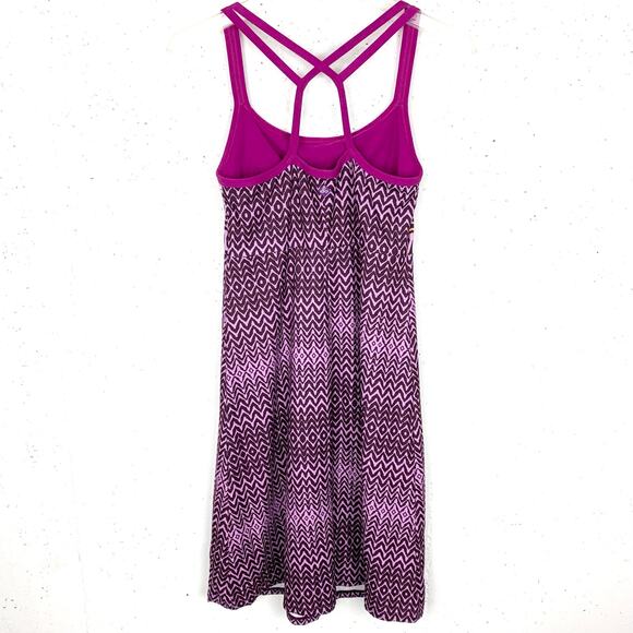 Prana Womens Cora Ikat Tank Dress Violet Sol Purple Built In Bra A-Line Size XS - Picture 3 of 11